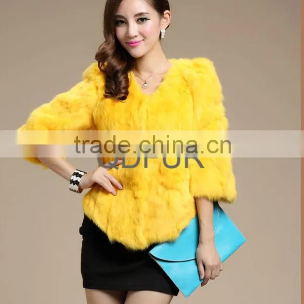 QD28120 Short Style Real Piece Outerwear Wholesale/retail Genuine Women Rex Rabbit Fur Jacket photo-4