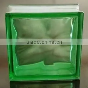 190x190x80mm Green Color Cloudy Glass Brick