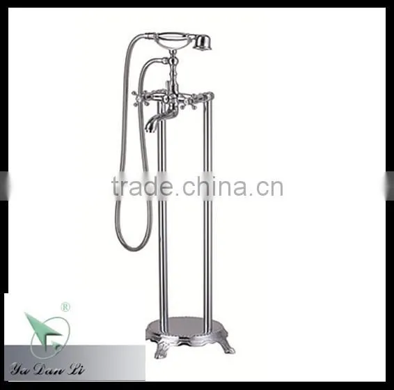 Italian Style Modern Design Brass Bath Filler Floor Mounted Bathtub Faucet photo-2