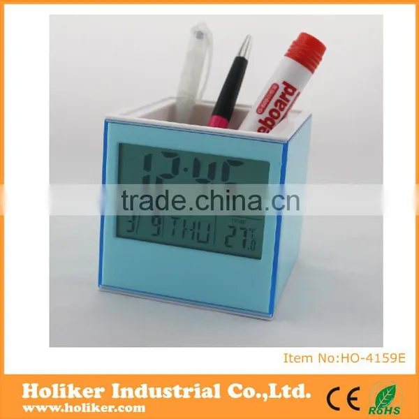 Pen Holder Travel Digital Clock photo-2