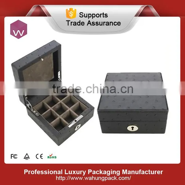 Leather Material Logo Printing Custom Cufflink Boxes photo-5