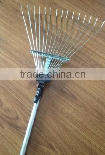 15 Teeth Telescope Handle Steel Garden Rake photo-5