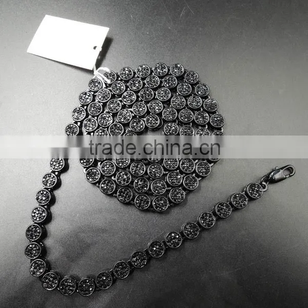 2016 Fashion Hip Hop Heavy Black Fake Diamond Strand Necklace photo-2