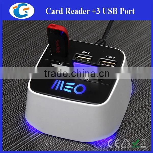 Hot Sale USB 2.0 Cube Hub Combo Card Reader photo-2