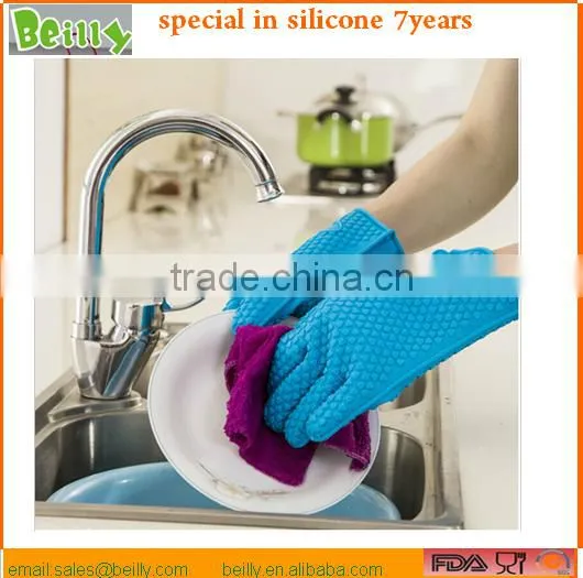 2016 Amazon Selling Hot Heat Insulating FDA Silicone Oven Gloves From China photo-4