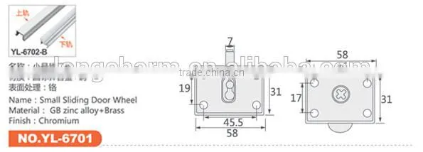 Zinc Alloy Hanging Brass Wheels for Sliding Doors Wardrobe photo-5
