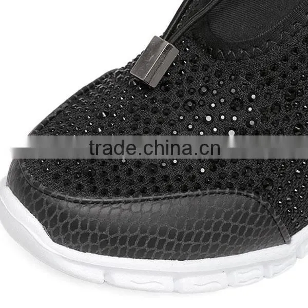 Hotfix Rhinestone Lycra Elastic Sports Shoes Light Weight Sneaker photo-3