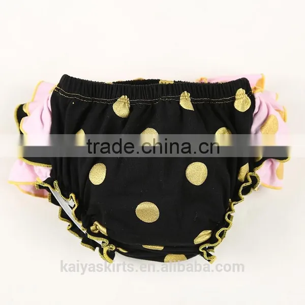 New Gold Dot Ruffled 100% Cotton Baby Pictures of Girls Without Runderwear photo-6