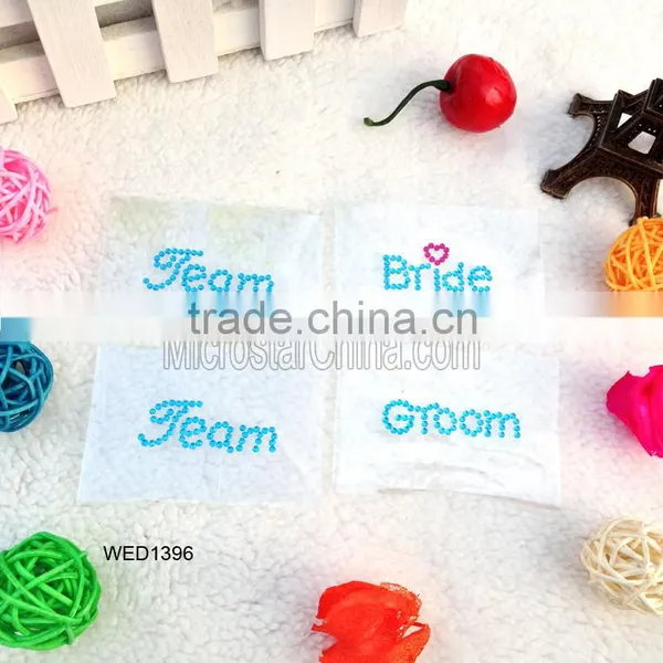 Hotsale Wedding Groom 3d Rhinestone Crystal Letter Shoe or Cup Stickers photo-2
