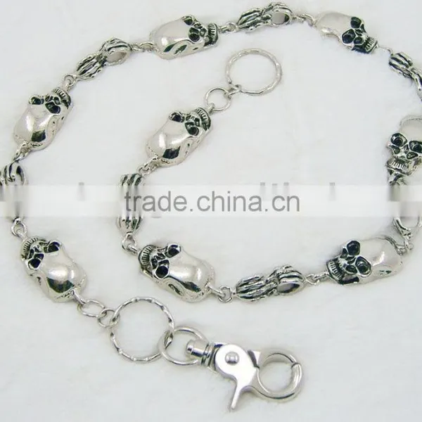 Men's Waist Chain With Ghost Head Carabiner Ring