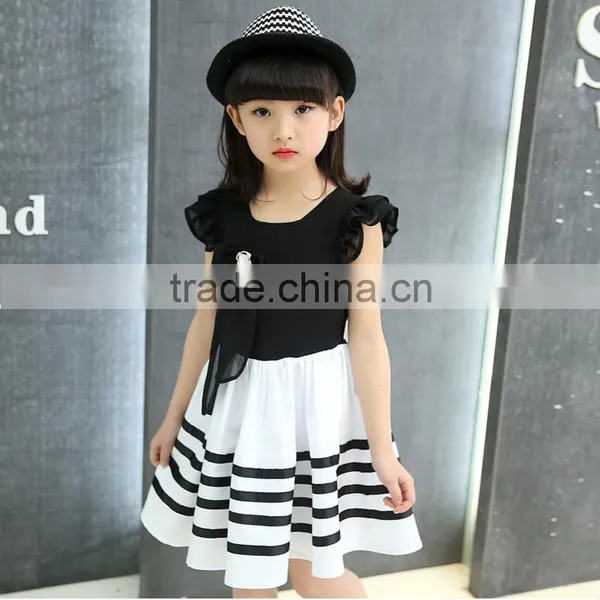 Child Baby Dress Model Sleeveless Striped With Pearl Necklace 1-3 Year Old Girl Dress