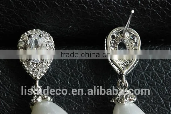 Latest Design Diamond Earring Zircon Earring Jewelry Wholesale Pearl Earring photo-5