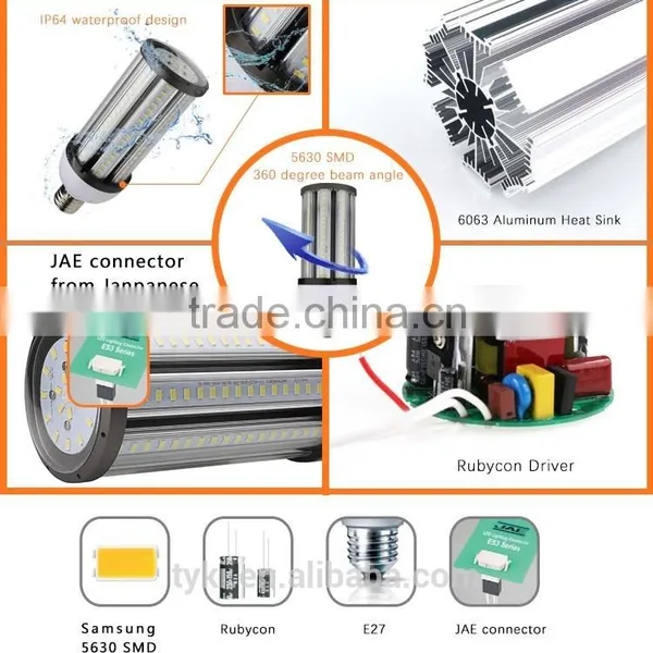 Hot Sale 27w 36w 45w 54w 80w 100w 120w Led Corn Bulb E27 E40 Base Size photo-2