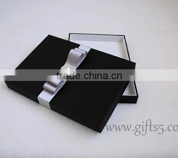 High Quality Black Wedding Gift Boxes for Invitation Cards photo-3