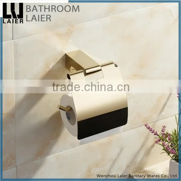 Promotional Classic-Style Covered Zinc Alloy Gold Finishing Bathroom Accessories Wall Mounted Toilet Paper Holder photo-2