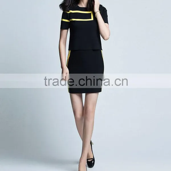 China Supplier Oem Service Latest Design Short Sleeve Ladies Knitted Sport Suits photo-4