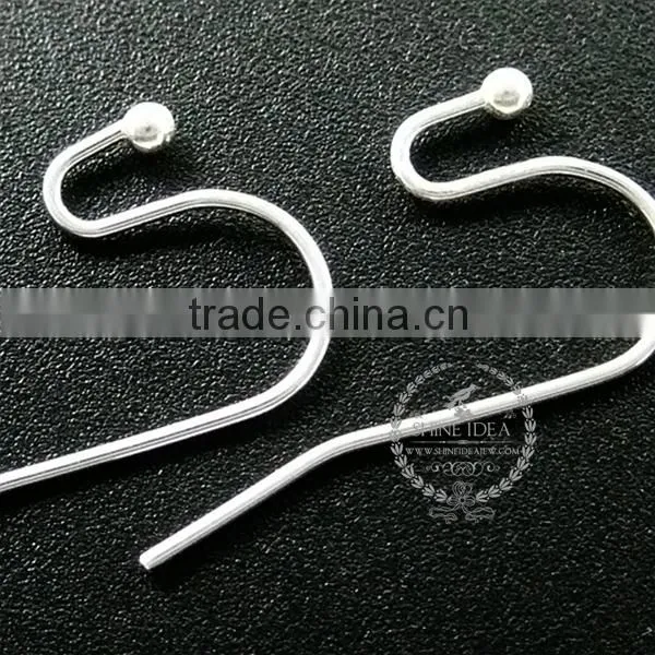 12*21mm Brass Plated Silver Kidney Earrings Hoop DIY Jewelry Findings Supplies 1702077 photo-2