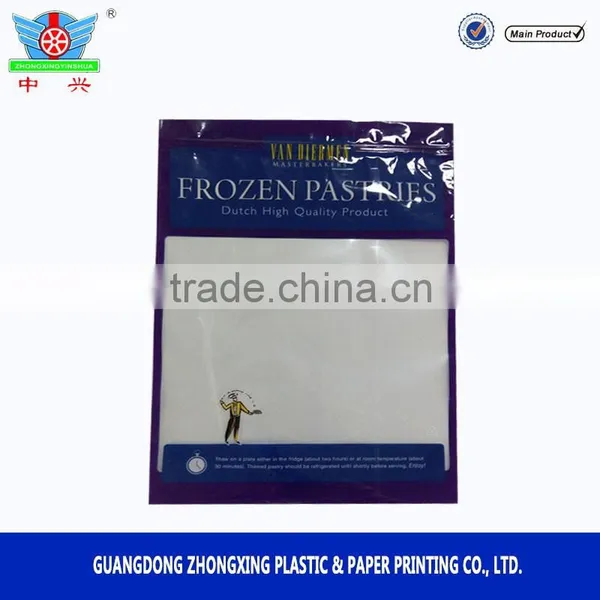 Frozen Pastries Transparent Plastic Bag With Zipper