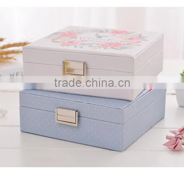 Chinese Factories Wholesale Custom High-grade PU Leather Jewelry Box, Fashion Beautiful Make-up Box, Ring Box photo-4