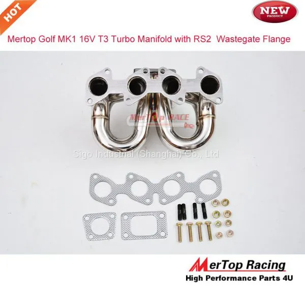 Mertop Race Stainless Steel VW Golf 1 MK1 16v 1.8L and 2L T3 Turbo Exhaust Manifold With Audi RS2 Wastegate Flange photo-5