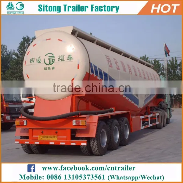 3 Axles V Shaped 60cbm Dry Bulk Trailer Dimensions Cement Carrier Tank Trailer photo-4