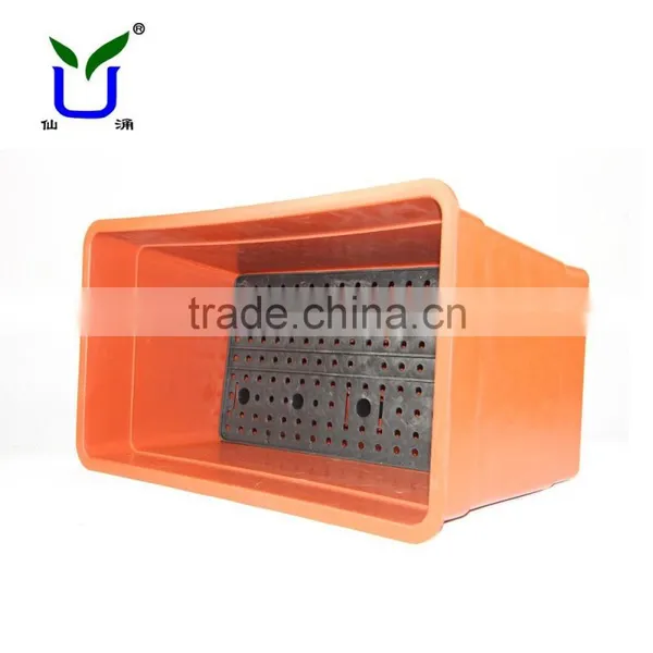 Rectangular Plastic Trough Self-watering Flower Pots With Black Drain Board photo-3