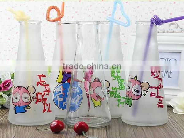 250ml Frosted Glass Bottle Frosted Juice Glass Bottle Frosted Milk Glass Bottle With Cork Lid photo-2