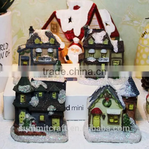 Handmade Resin Christmas Decoration House Candle Holder photo-2