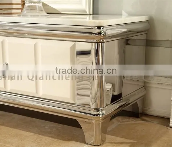 Good Price Stainless Steel Mobile Black Marble tv Stand photo-6