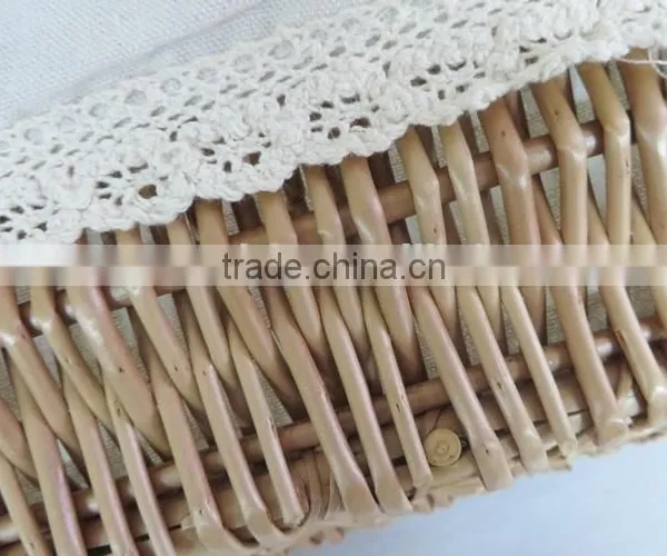 Food Safe Grade Woven Fruit Tray Wicker Rattan Bread Basket With Handle photo-4