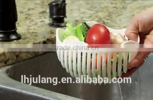 2017 New Design Plastic Salad/fruit Cutter Bowl/Plastic Salad Cutter Bowl for Kitchen photo-5