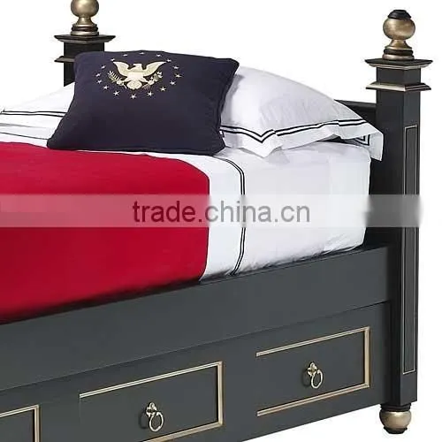 Norwegian Forest Style Royal Black Solid Wood Daybed With Drawers BF11-05143b photo-2