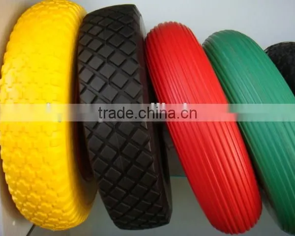 Flat Free Wheel pu Wheel 3.00-4 Solid Wheel photo-3