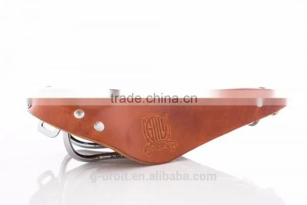 High Quality Cow Leather Bicycle Bike Saddle photo-2