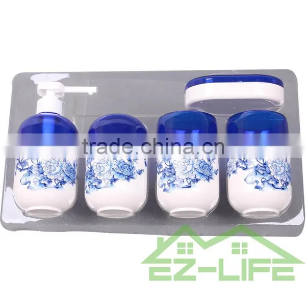 Best 5pcs High Quality Cool China Blue and White Bathroom Accessory Sets photo-6