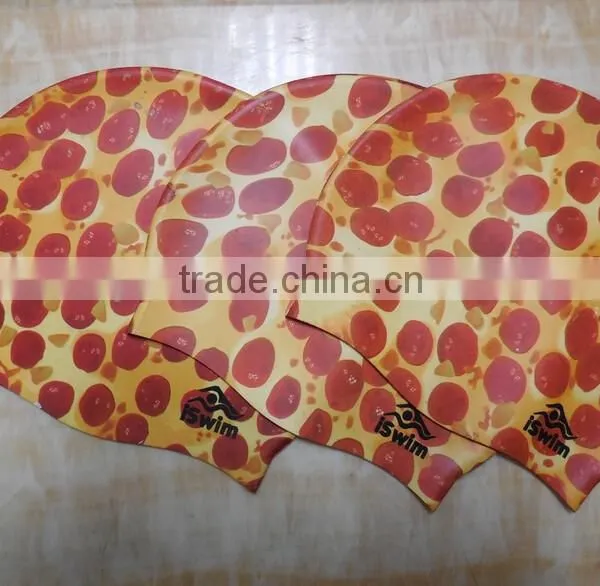 Full Color Whole Cap Printing Colorful Silicone Swimming Cap photo-3