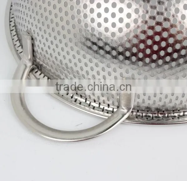 25.5cm 40.5cm Stainless Steel Colander With Two Handles for Rice / Fruit / Vegetable photo-5