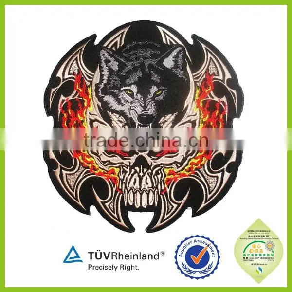 Custom Stick-on Embroidered Animal Shape Wolf Patch for Clothing photo-2