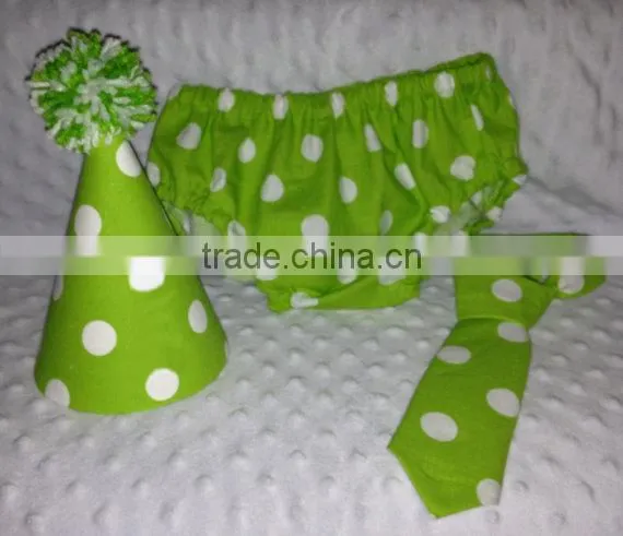Baby Infant Cute 3PCS Bloomers Sets Short With Tie And Hat Baby Clothes photo-5