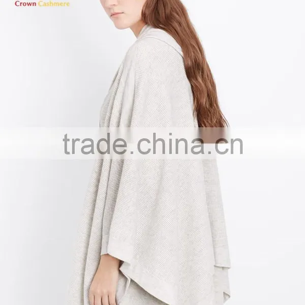 Ladies Knitting Pattern Hooded Knitted Sweater,Hooded Wool Crochet Poncho photo-2