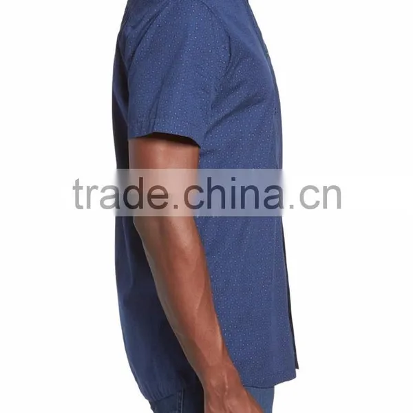 Dotted Daisy Print Royal Blue Custom Sublimation Men's Clothing Shirt Made in 2016 photo-3