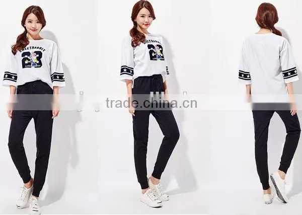 Female Hemp Grey Leisure Knitting Feet Pants photo-4