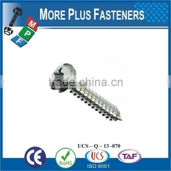 Made in Taiwan Cross Recessed Pan Head Self Tapping Screw DIN 7981 Pozi Drive or Phillips Drive Steel or Stainless Steel photo-3