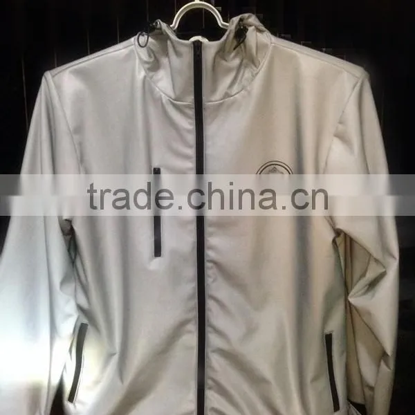 Keep Warm in the Winter Metallic Silver Retro Reflective Jacket With Fleece Inside photo-2