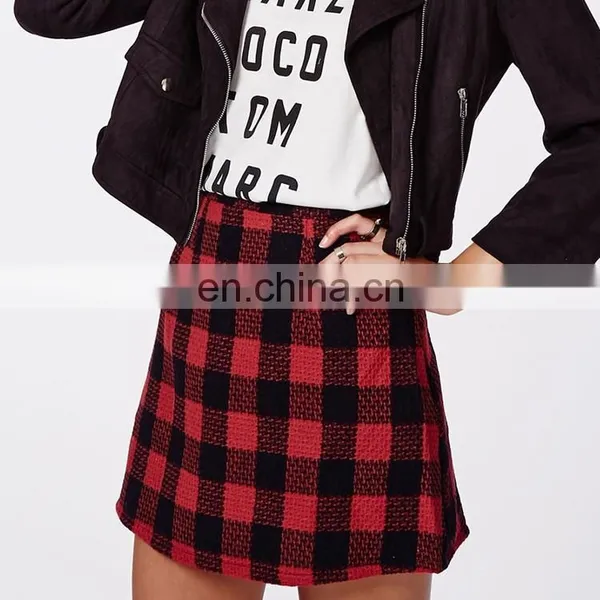Checked Winter Skirt Tweed Lady Skirt photo-2