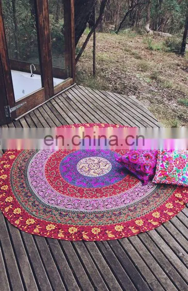 Indian Round Mandala Table Cloth Beach Throw Hippie Yoga Mat Towel Bohemian 72" Round Table Cover Throw Wholesale Lot ROUND Art photo-4
