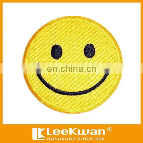 Round&colorful Smile Face Embroidery Badge/patch/emblem Sew-on Garments or Apparel