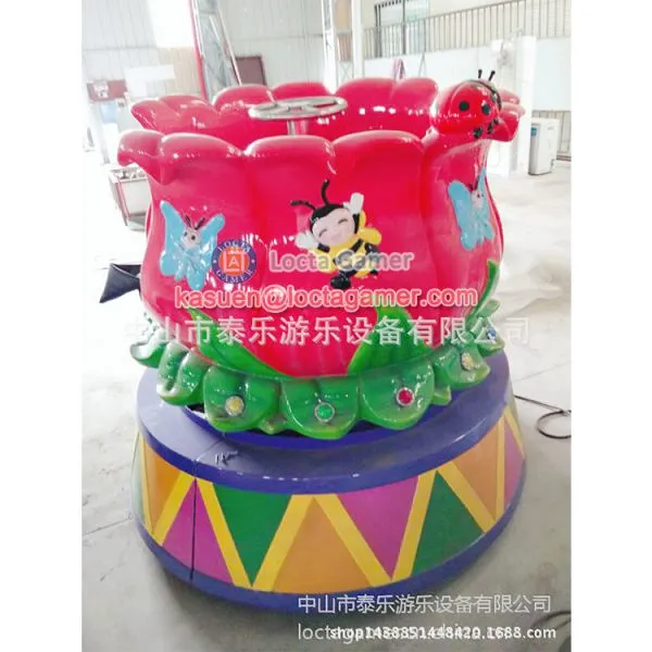 Zhongshan Amusement China Equipment Rotating Coffee Cup Mini Revolving 4 Seat Rose Cup Hot Sale Game Machine, Kiddie photo-3