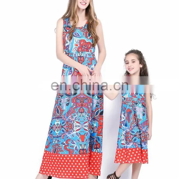 2019 New Vintage Print Clothes Women Long Dress Wholesale Mommy And Me Apparel (this Link for WOMAN) photo-5