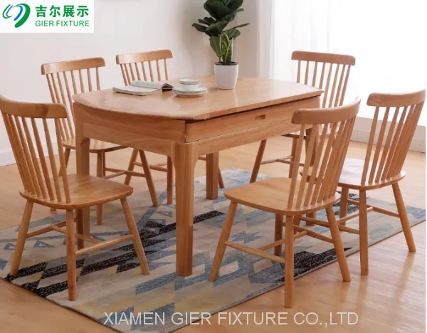Living Room Home Furniture Elegant Rectangle Wood Dinning Kitchen Table photo-5